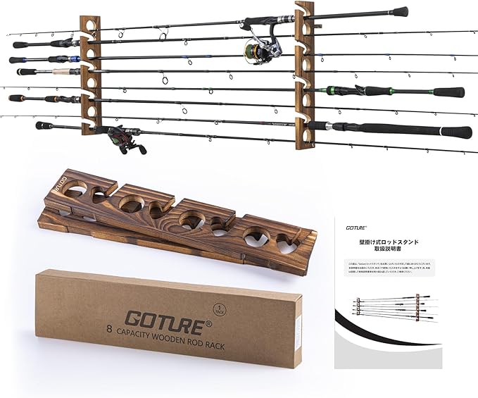Fishing Rod Rack - Goture Wood Fishing Rod Holder 8