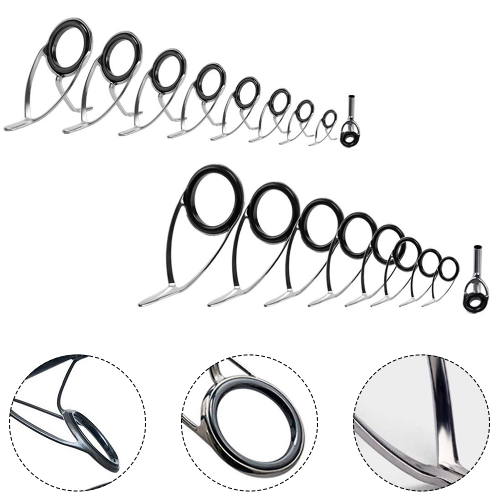 9 Pcs Fishing Rod  Guide Ceram - Fishing Rod Repair Kit 评论和价格