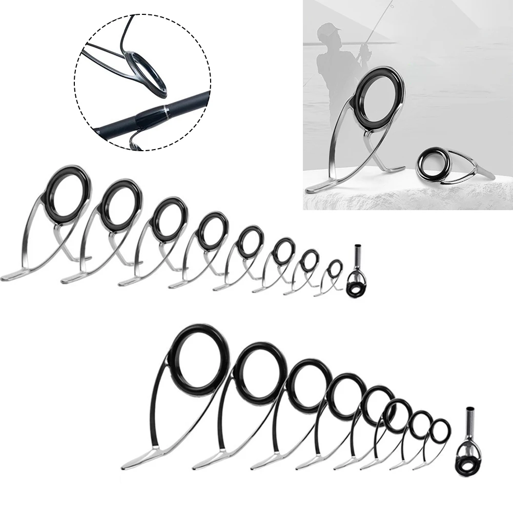9pcs Fishing Rod Top Ring Tip  - Fishing Rod Building Kit 评论和价格