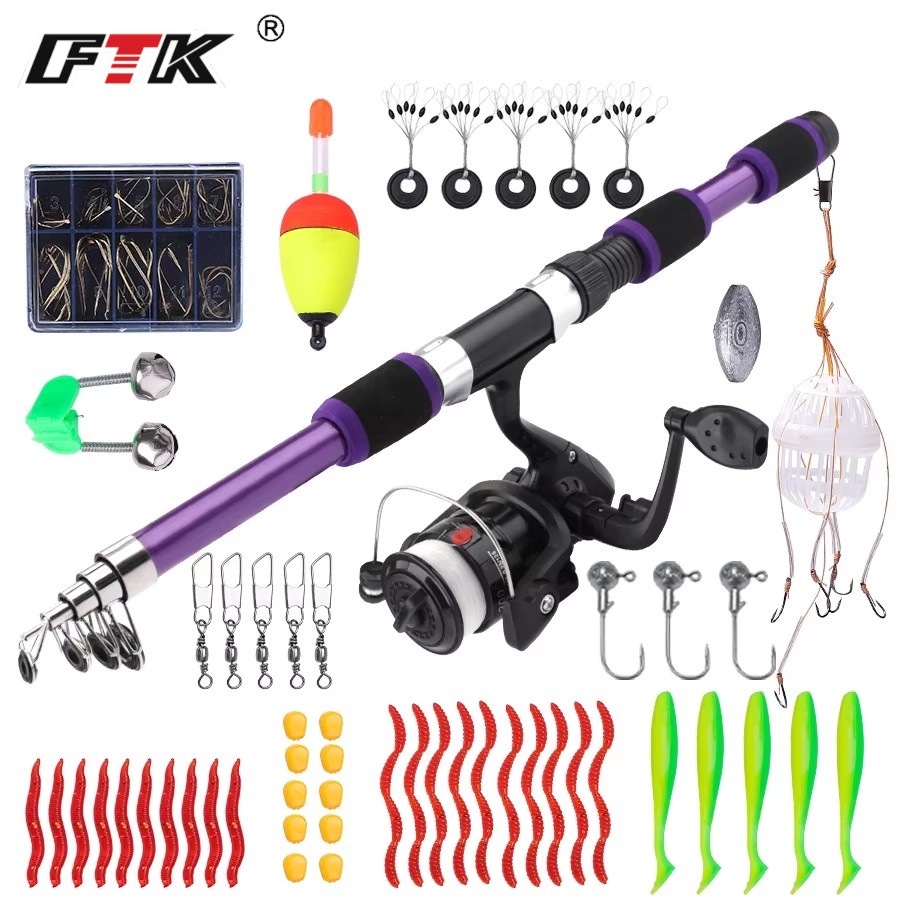 FTK 1.8M Portable Spinning Fis - Fishing Rod Combo 评论和价格